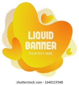 Liquid geometric background for banner, card design on Valentines day. Gradient bubble in the shape of a gold heart. Fluid colorful abstract
