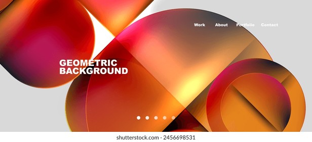 A liquid geometric background featuring closeup orange and red circles on a white background, resembling automotive lighting or eyewear tints and shades in amber and magenta hues