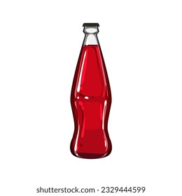 liquid glass bottle soda cartoon. fresh cola, container transparent, empty beer liquid glass bottle soda sign. isolated symbol vector illustration
