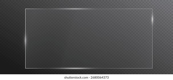 Marco de cristal líquido para el diseño de la interfaz de usuario, elemento de Vector brillante transparente