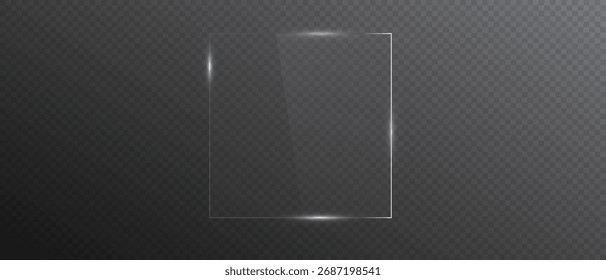 Marco de cristal líquido para el diseño de la interfaz de usuario, elemento de Vector brillante transparente
