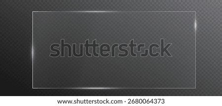 Liquid glass frame for UI design, transparent glossy vector element