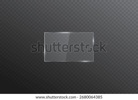 Liquid glass frame for UI design, transparent glossy vector element