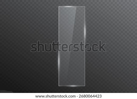 Liquid glass frame for UI design, transparent glossy vector element