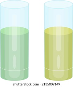 Liquid in glass, illustration, vector on a white background.