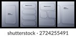 Liquid glass morphism vector design set for banner. Abstract translucent elements ui ux interface. Light template for modern graphic.
