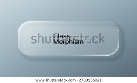 Liquid glass morphism vector design with rounded rectangle text box. Modern blurred UI element for abstract background presentation.