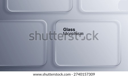 Liquid glass morphism vector design with rounded squares. Modern abstract background for presentation, user interface, and web development.