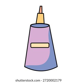 Ilustração plana da garrafa de cola líquida