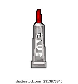 liquid glue bottle game pixel art retro vector. bit liquid glue bottle. old vintage illustration