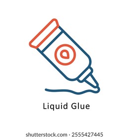 Liquid Glue Vector Two Colors Outline Icon. Eps file 10