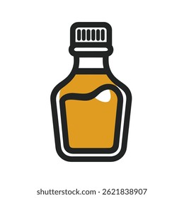 Liquid gold fills bottle cleanly indoors minimal