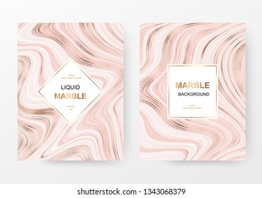 Liquid gold marble texture background templates.