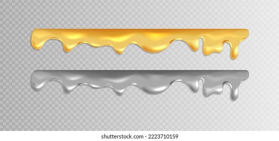 Liquid gold and silver, drops of precious metals. Graphic concept for your design