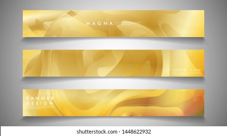 Liquid gold vector background banner collection. Abstract form of wavy liquid vector. illustration of eps 10