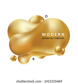 Liquid golden Gradation Abstract backdrop. Trendy geometric liquid