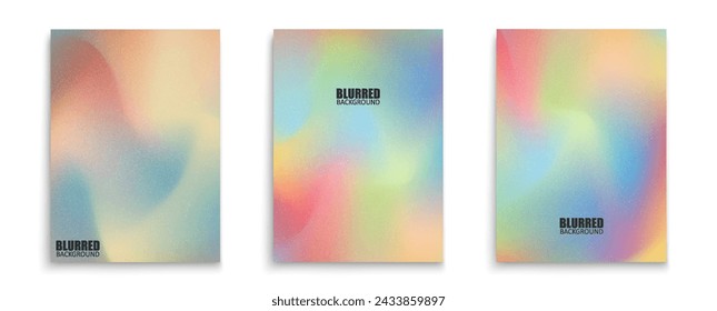 Liquid Gradient Abstract background with noise vector set in bright colours. Gradient Wallpapers Colourful vector backgrounds for covers, wallpapers, social media, banners, business cards.