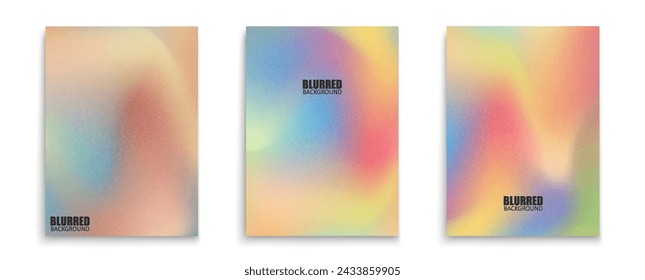 Liquid Gradient Abstract background with noise vector set in bright colours. Gradient Wallpapers Colourful vector backgrounds for covers, wallpapers, social media, banners, business cards.