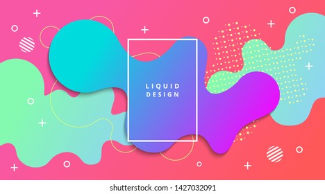 Liquid Gradient Background with fluid shape landscape composition for web banner, poster, landing page