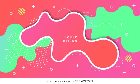 Liquid Gradient Background with fluid shape landscape composition for web banner, poster, landing page