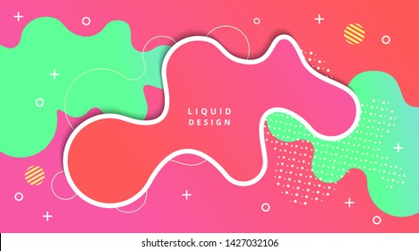 Liquid Gradient Background with fluid shape landscape composition for web banner, poster, landing page