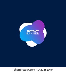 Liquid gradient bubble abstract shape background with pink, blue, purple, violet and orange color. EPS10