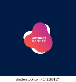 Liquid gradient bubble abstract shape background with pink, blue, purple, violet and orange color. EPS10