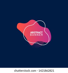 Liquid gradient bubble abstract shape background with pink, blue, purple, violet and orange color. EPS10