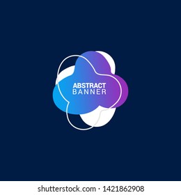 Liquid gradient bubble abstract shape background with pink, blue, purple, violet and orange color. EPS10