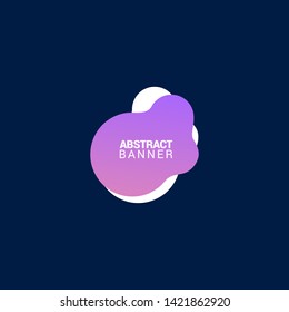 Liquid gradient bubble abstract shape background with pink, blue, purple, violet and orange color. EPS10