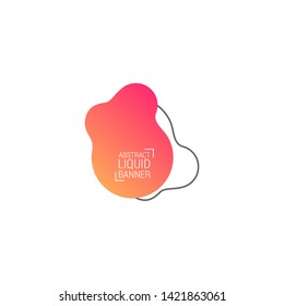 Liquid gradient bubble abstract shape background with pink, blue, purple, violet and orange color. EPS10