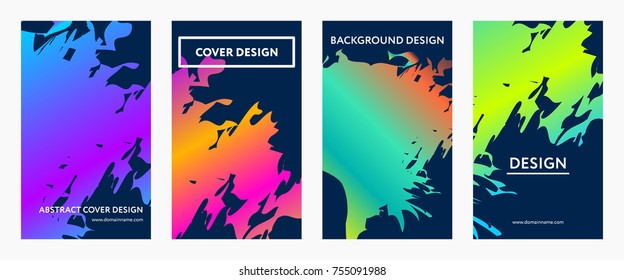 Liquid gradient color covers set. Fluid shapes composition. Futuristic design posters. Eps10 vector.