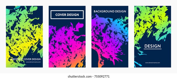 Liquid gradient color covers set. Fluid shapes composition. Futuristic design posters. Eps10 vector.