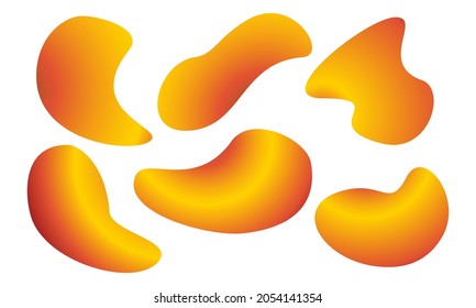 Liquid gradient shape. Gradient Blobs shapes vector set. Organic abstract simple fluid splodge elemets. isolated on white background. vector illustration