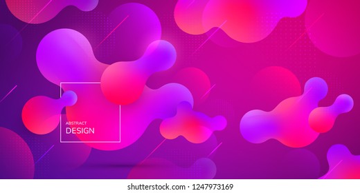 Liquid gradient shapes composition. Trendy fluid design. Abstract vector background for websites, posters, flyers and banners.