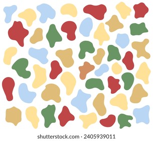Liquid graphic design element in Christmas colors. Liquid abstract geometric shapes splash. Halftone wavy set. EPS 10.