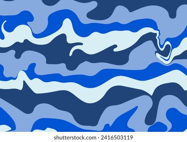 fondo de modelo gráfico líquido, líneas curvadas abstractas orientadas horizontalmente con un color base azul. Fondo de pizarra o diseño digital