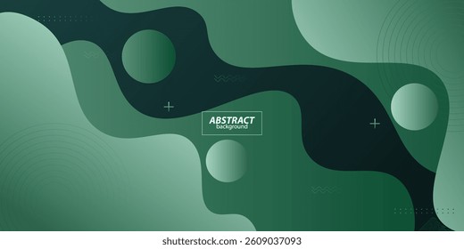 Liquid green 3D background. Modern trendy color geometric pattern. Wave background. Colorful geometric poster background. Vector Eps10