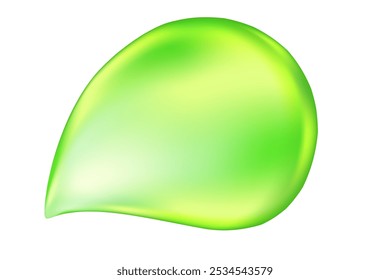 Liquid green aloe vera clear gel with moisturizer particles isolated, transparent background. Fluid fresh lime green splashes with fizz bubbles, glowing organic spilled droplets.