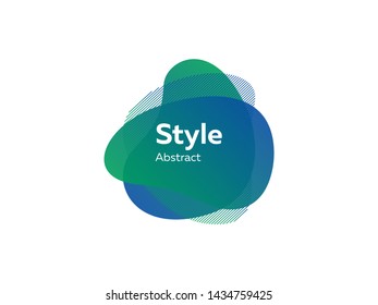 Liquid green and blue abstract element. Dynamical colored forms and lines. Gradient abstract banners with flowing liquid shapes. Template for design of logo, flyer or presentation