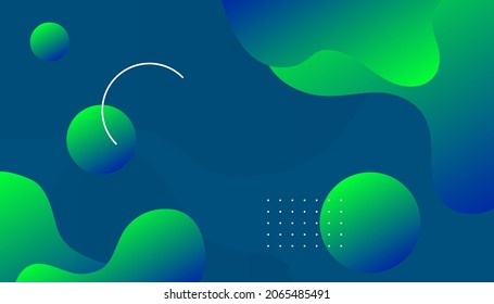 Liquid green color background design.  Dynamical colored forms and waves. geometric background modern with colorful style gradient color. landing page, cover page, Eps10 vector
