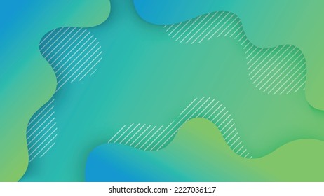 Liquid green color background design. Colorful template banner with gradient color.