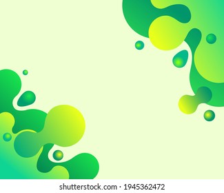 Liquid green gradient shapes background design. Suitable for fresh modern theme. 