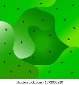 Liquid green kiwi texture vector background. Minimal summertime trendy shape design.