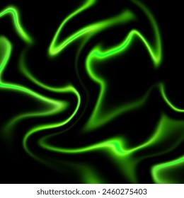Liquid green paint abstract black background, Watercolor grunge green colour creative liquid