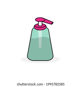 liquid hand soap bottle vector illustration. editable