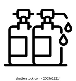 Liquid hand soap icon. Outline liquid hand soap vector icon for web design isolated on white background