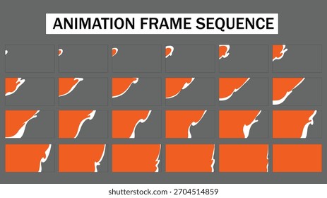 Transición líquida dibujada a mano | Frame by Frame Animación Secuencia de Vector	