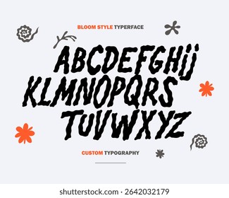 Liquid hippie custom font typerface vector display uppercase typography poster psychedelic collection editable