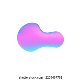 Liquid Hologram Shapes. Futuristic Fluid Holographic Elements. Vector Neon Vaporwave Logo